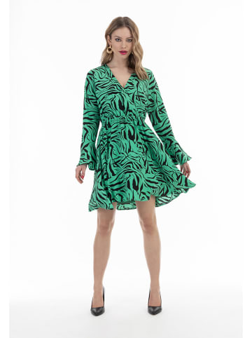 Kleid in Grün/ Schwarz