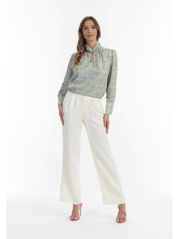 Bluse in Grau/ Gold
