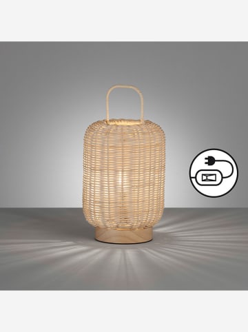 Lampa stołowa w kolorze beżowym - wys. 28,5 x Ø 16 cm