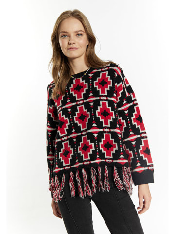 Pullover in Schwarz/ Rot
