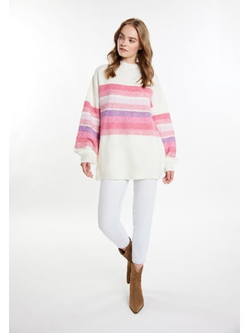 Pullover in Weiß/ Rosa
