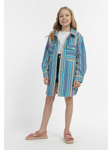 Hemdjacke in Blau/ Bunt