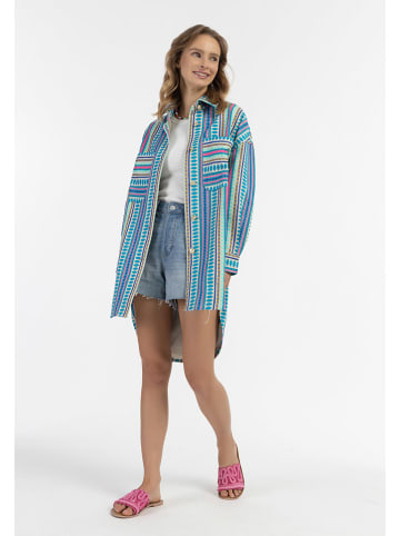 Hemdjacke in Blau/ Lila