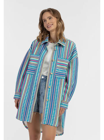 Hemdjacke in Blau/ Lila