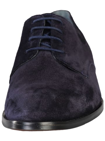 Leder-Schnürschuhe in Dunkelblau