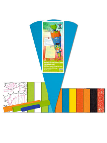 Schultüten-Bastelset "Eule 2" in Blau/ Orange