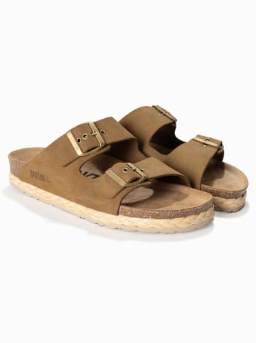 Leren slippers "Atlas" lichtbruin