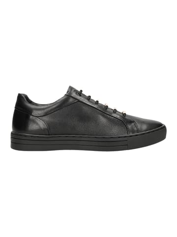 Leder-Sneakers in Schwarz