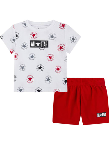 2tlg. Outfit in Weiß/ Rot