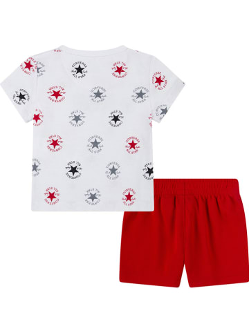 2tlg. Outfit in Weiß/ Rot