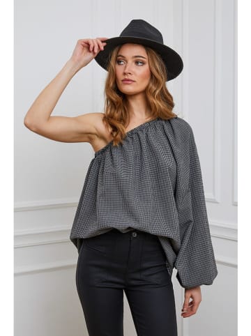 Bluse "Mouth" in Schwarz/ Weiß