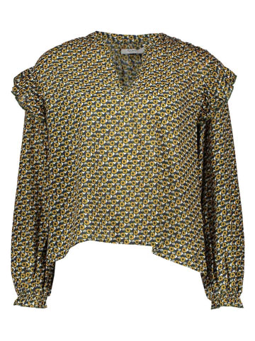 Bluse in Dunkelblau/ Gelb