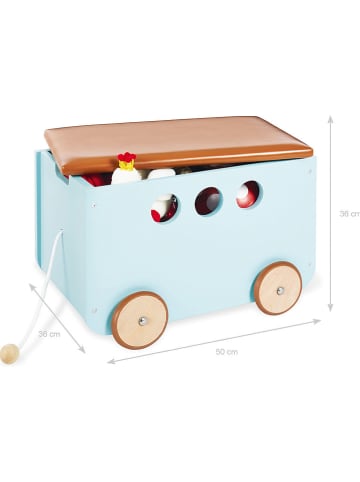 Spielzeugkiste "Jim" in Hellblau - (L)50 x (B)36 x (H)36 cm