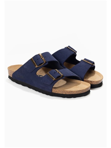 Leren slippers "Atlas" donkerblauw