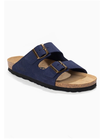 Leren slippers "Atlas" donkerblauw