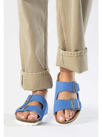 Leder-Pantoletten "Atlas" in Blau