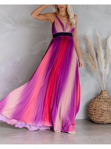 Plisseekleid in Lila/ Pink