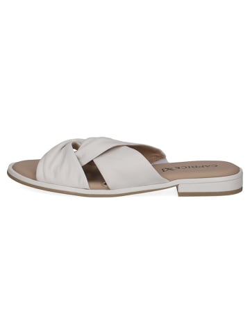 Leder-Pantoletten "Monaco" in Creme/ Weiß