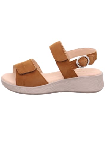 Leren sleehaksandalen "Swing" lichtbruin