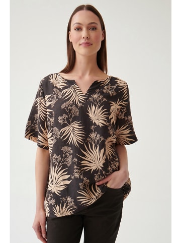 Blouse zwart/beige