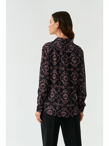 Blouse zwart/bordeaux