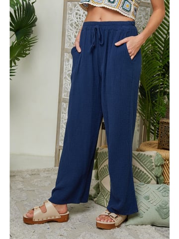 Leinen-Hose in Dunkelblau