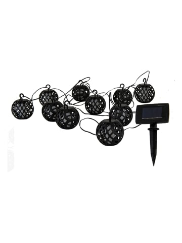 Solar-Kugellicherkette "Fogo" in Schwarz - (L)48,5 cm