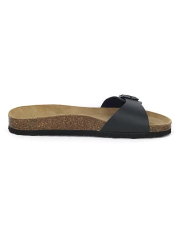 Leder-Pantoletten in Schwarz