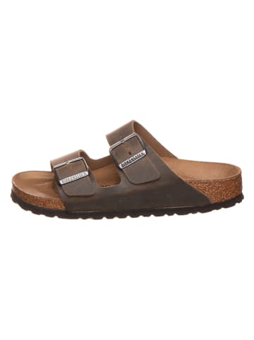 Leren slippers "Arizona" kaki - wijdte S
