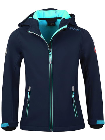 Softshelljacke "Trollfjord" in Dunkelblau/ Mint