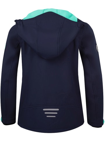 Softshelljacke "Trollfjord" in Dunkelblau/ Mint