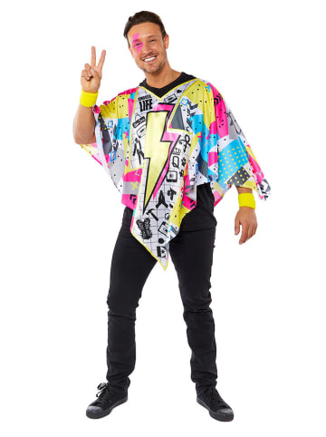 2-delig kostuum "80's Hippie Poncho Onesie" meerkleurig