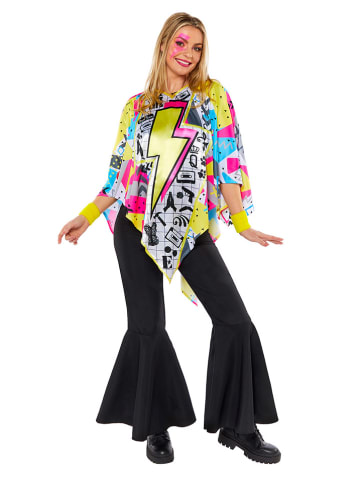 2tlg. Kostüm "80er Hippie Poncho Onesie" in Bunt