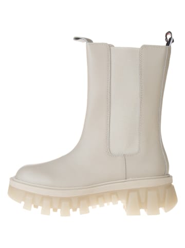 Leder-Chelsea-Boots in Beige