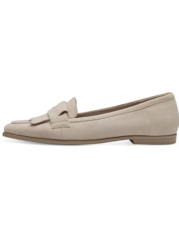 Leder-Mokassins in Beige