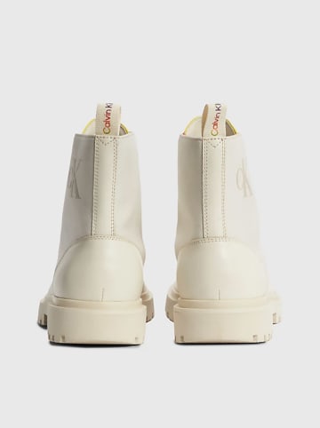 Leder-Boots in Beige