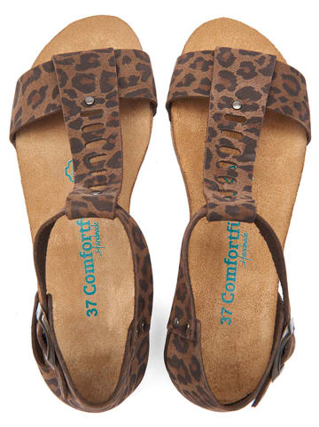 Leder-Sandalen in Braun