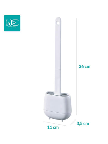 2-delige set: toiletborstelhouder wit - (B)11 x (H)36 x (D)3,5 cm