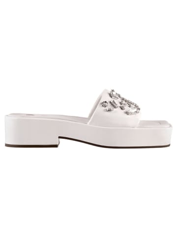 Leren slippers "Teresa" wit