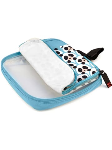 Lunchtas lichtblauw/wit - (B)16 x (H)16 cm