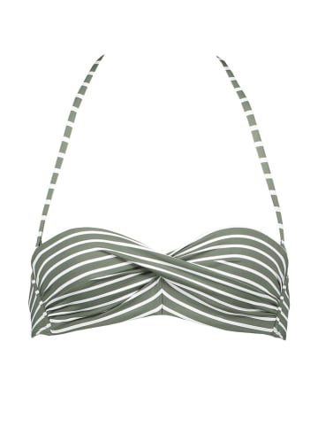 Biustonosz bikini w kolorze oliwkowo-białym