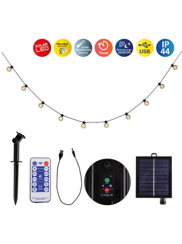 LED-Solar-Lichterkette "Cadena" in Schwarz/ Transparent - (L)1000 cm