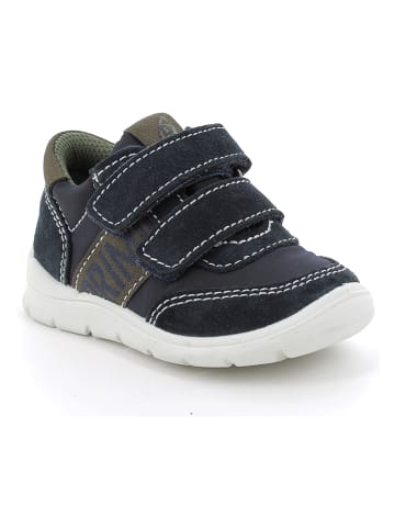 Leren sneakers donkerblauw/kaki