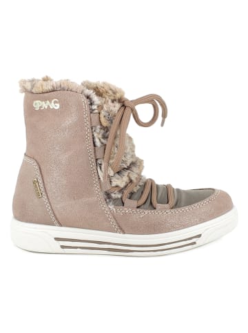 Leren winterboots beige