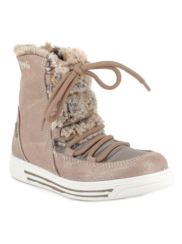 Leren winterboots beige
