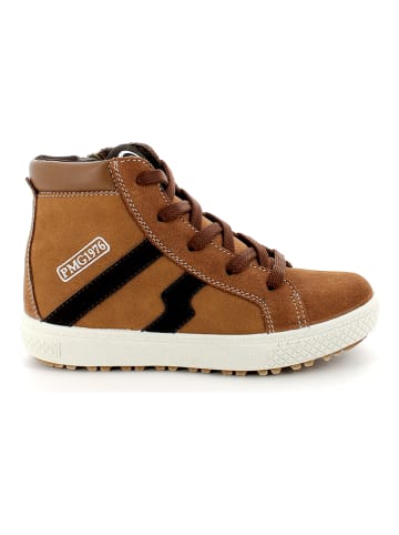 Skórzane sneakersy w kolorze jasnobrązowym