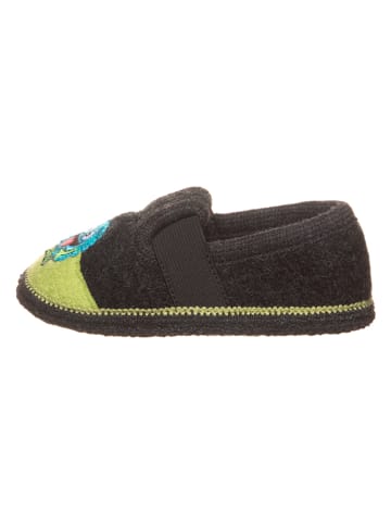 Pantoffels "Bobby Floh" antraciet/groen