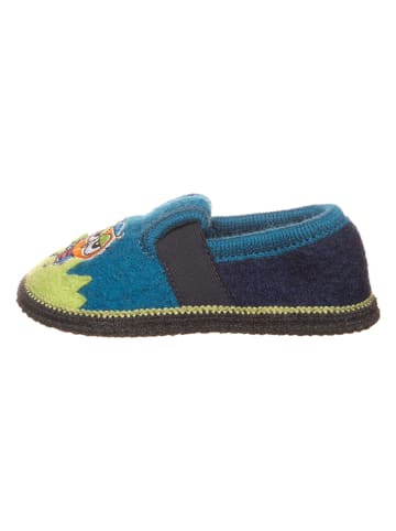 Wollfilz-Hausschuhe "Bobby Küken" in Blau