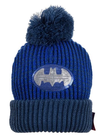 Bommelmütze "Batman" in Blau