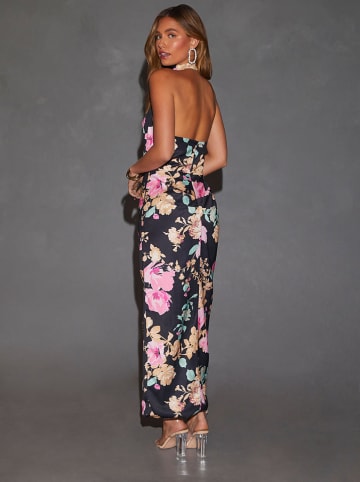 Jurk zwart/beige/roze
